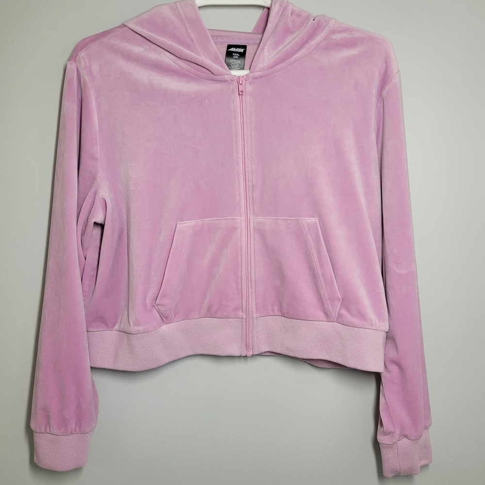 Avia Lavender Velour Zip-Up Hoodie